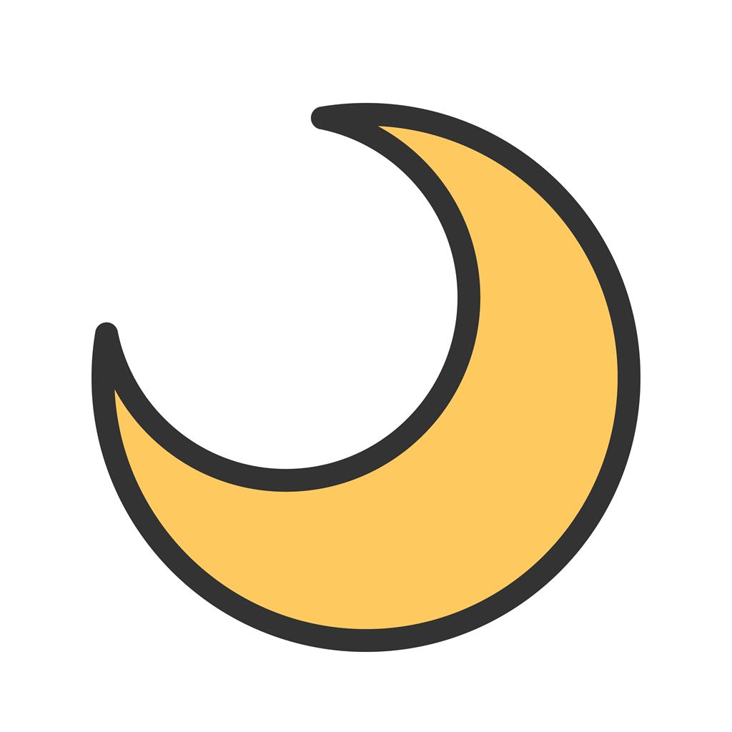 Half Moon Line Filled Icon
