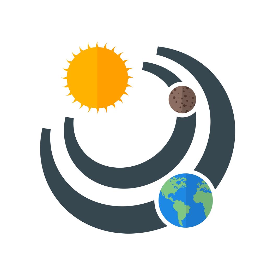 Sun and Planets Flat Multicolor Icon