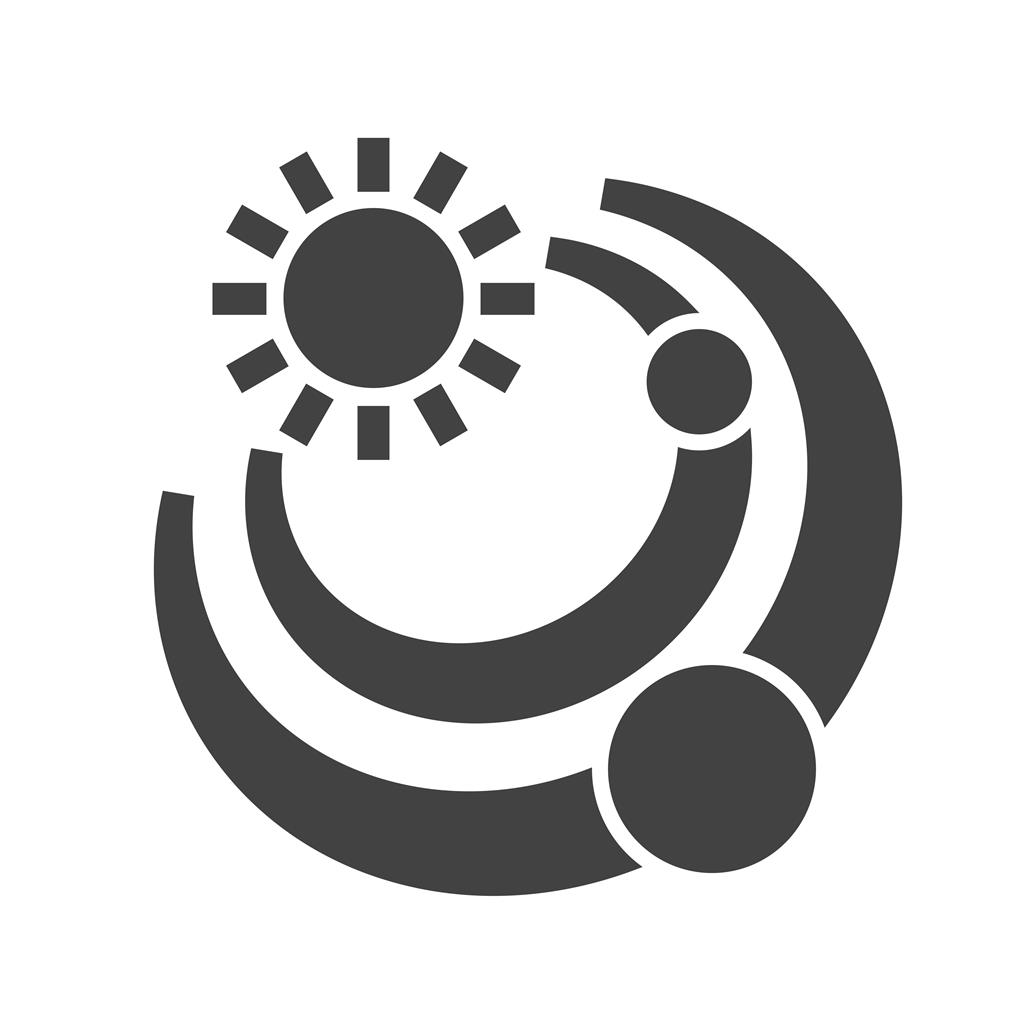 Sun and Planets Glyph Icon