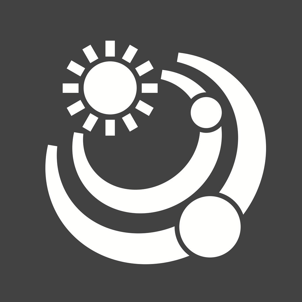 Sun and Planets Glyph Inverted Icon