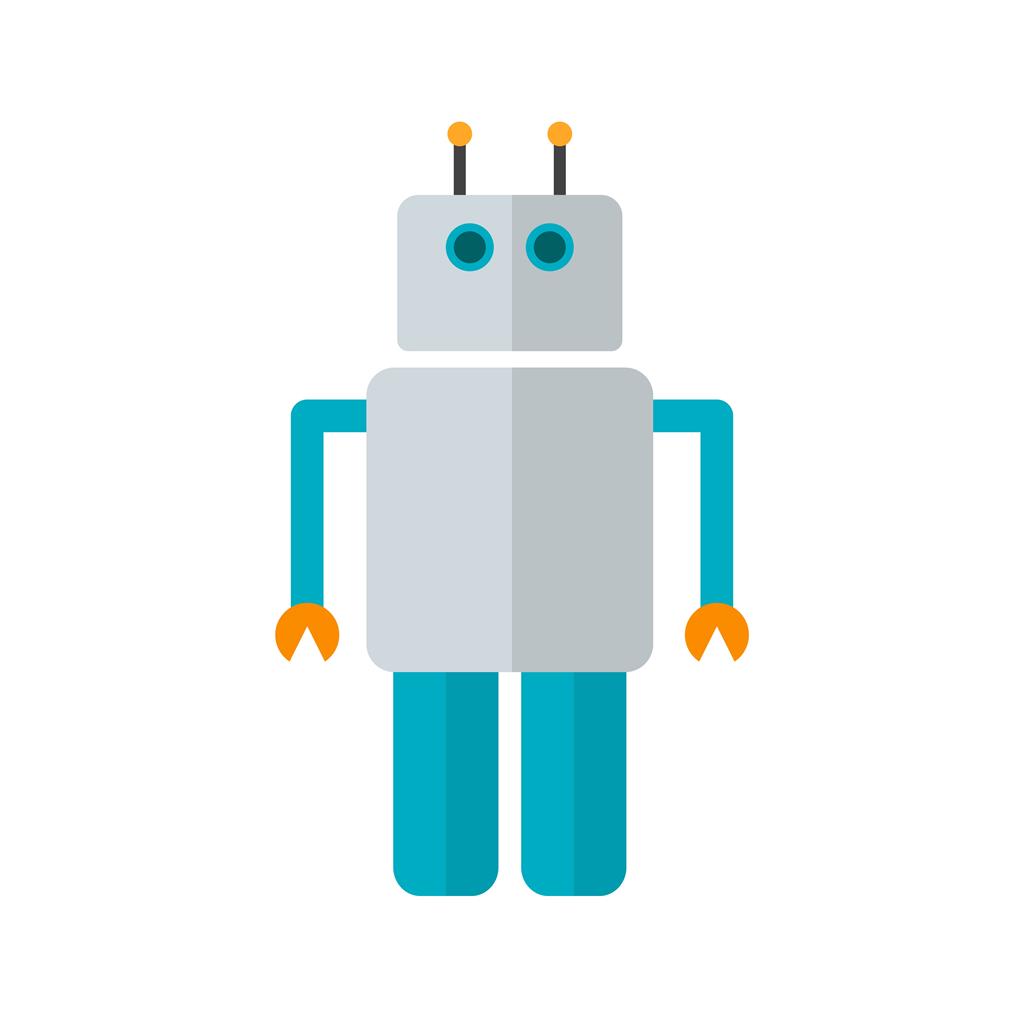 Robot I Flat Multicolor Icon