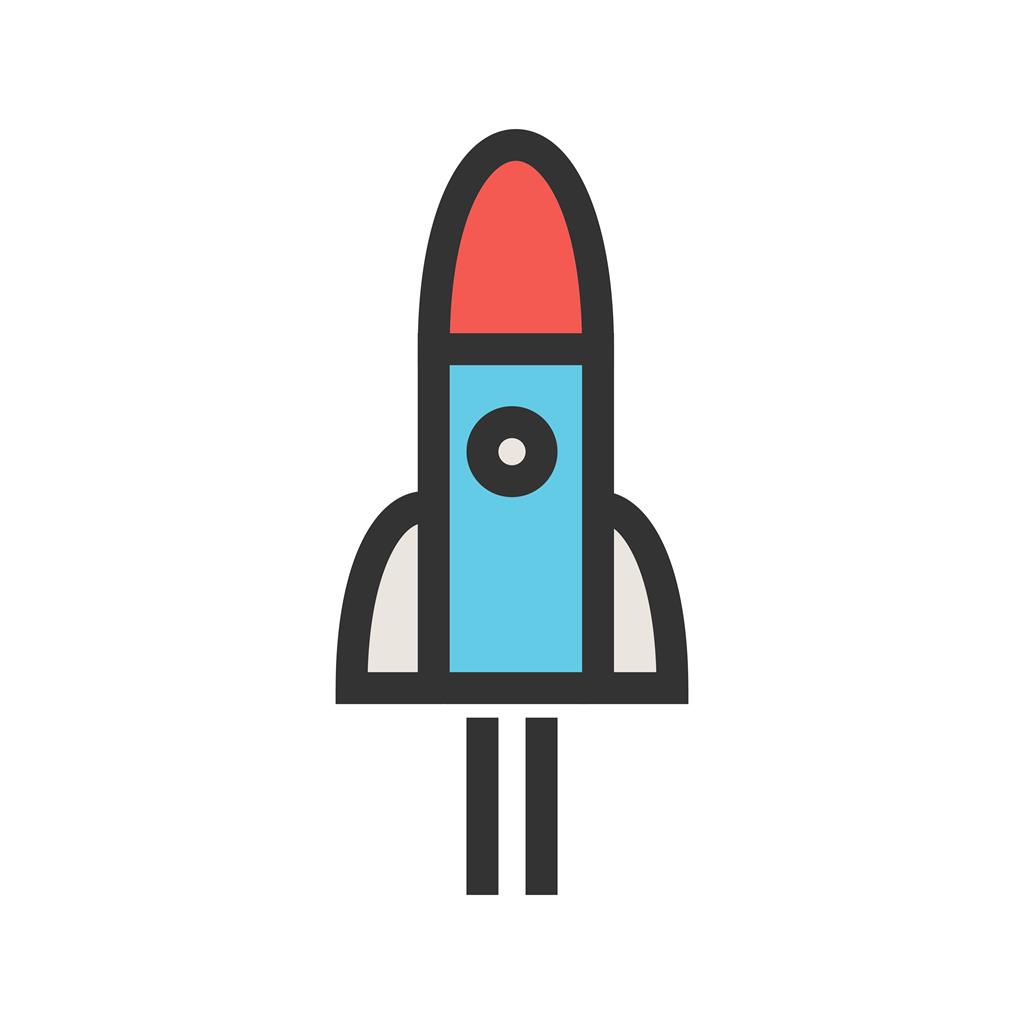 Space Rocket Line Filled Icon