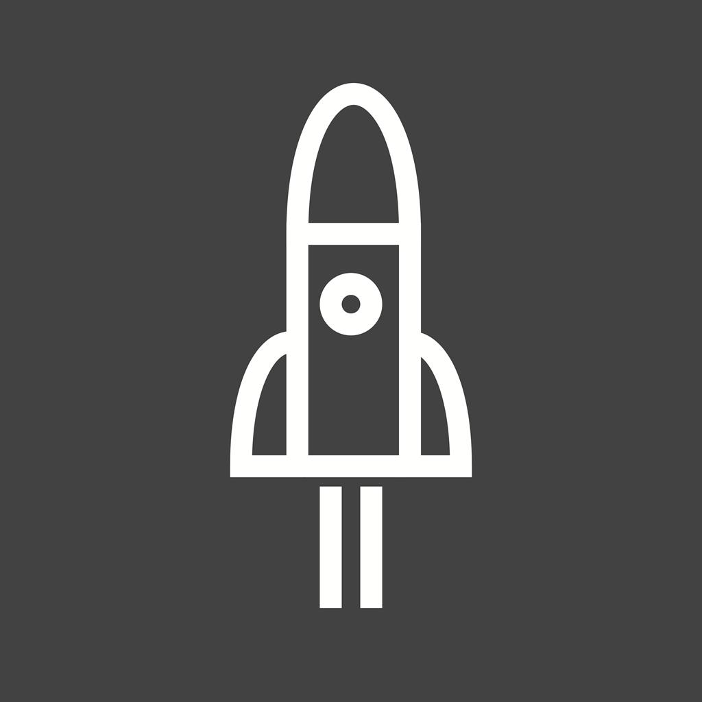 Space Rocket Line Inverted Icon
