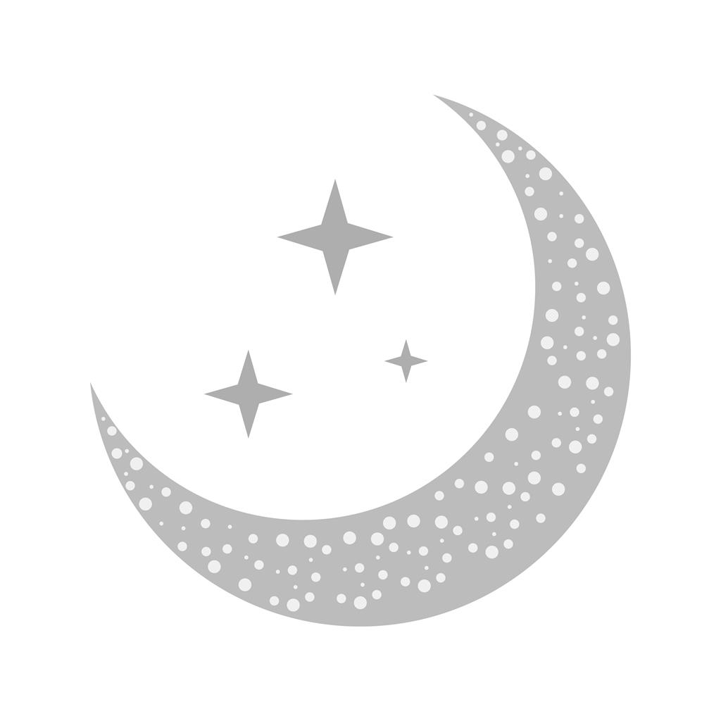 Moon and Stars Greyscale Icon