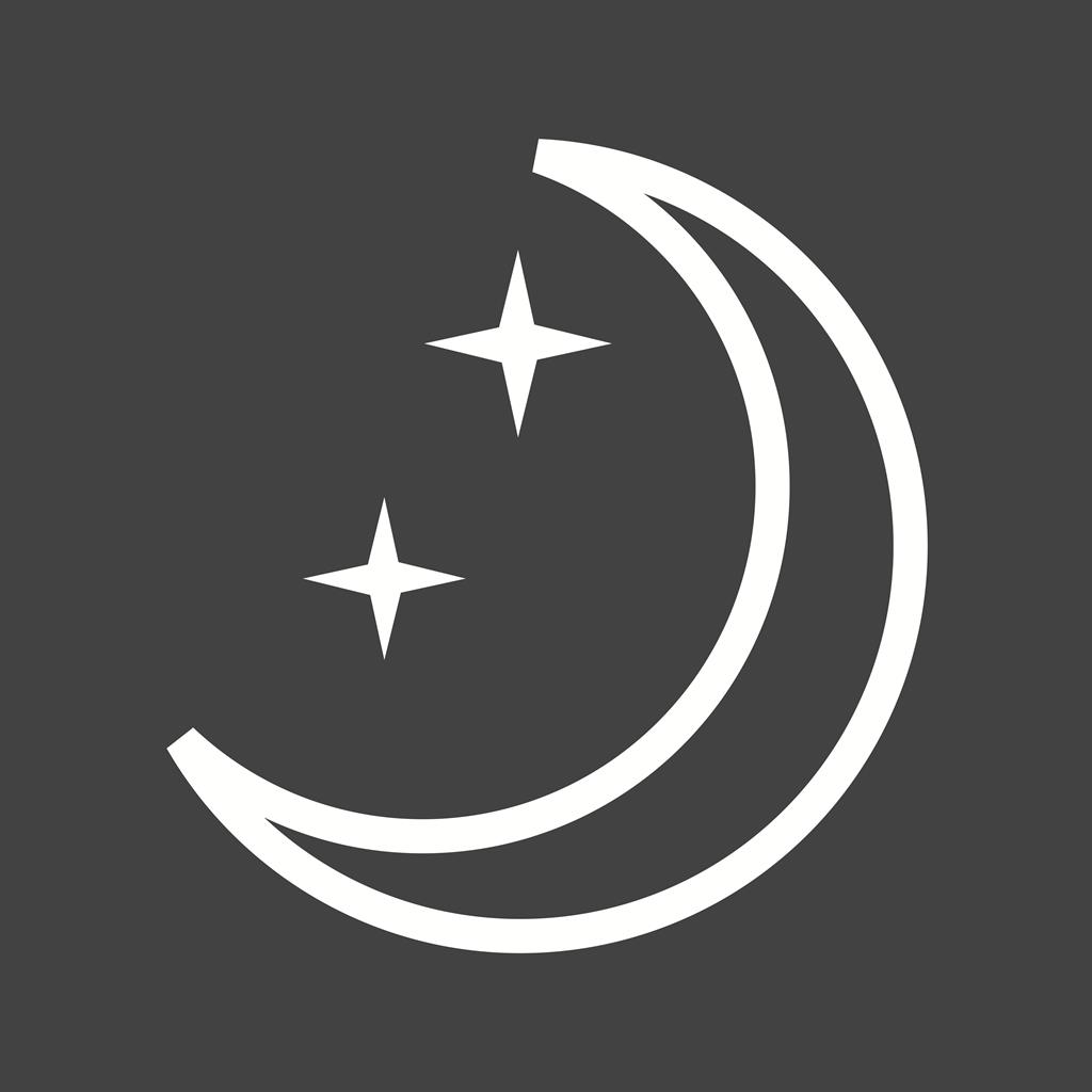 Moon and Stars Line Inverted Icon