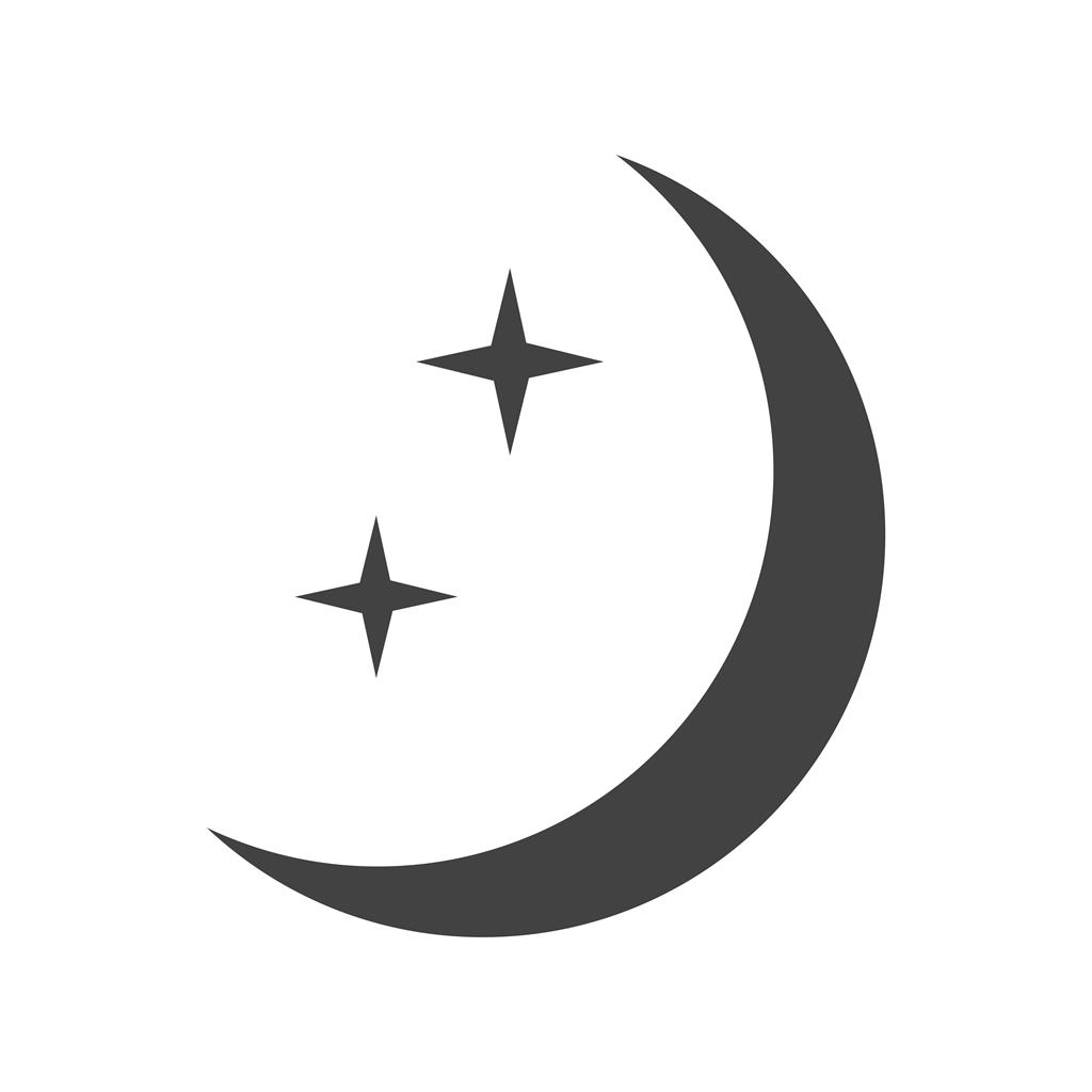 Moon and Stars Glyph Icon