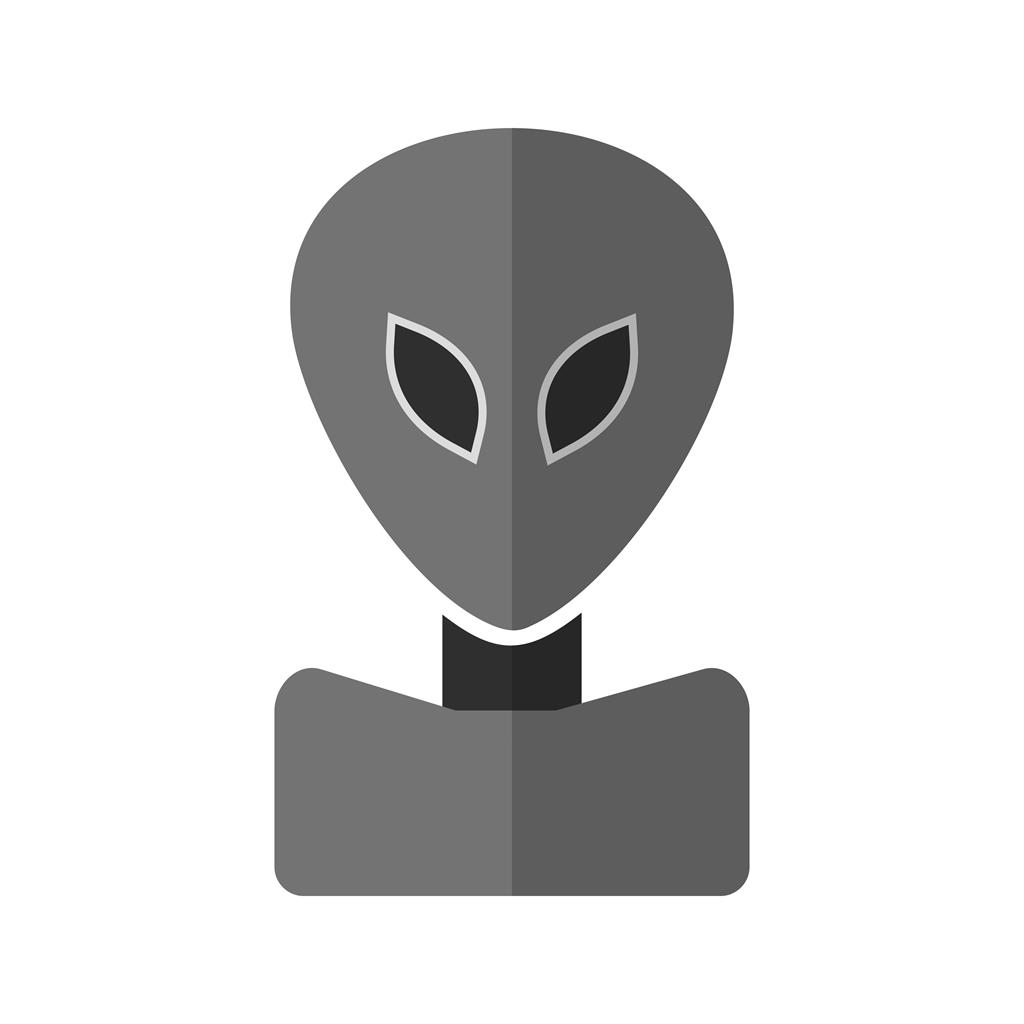 Alien Face Greyscale Icon