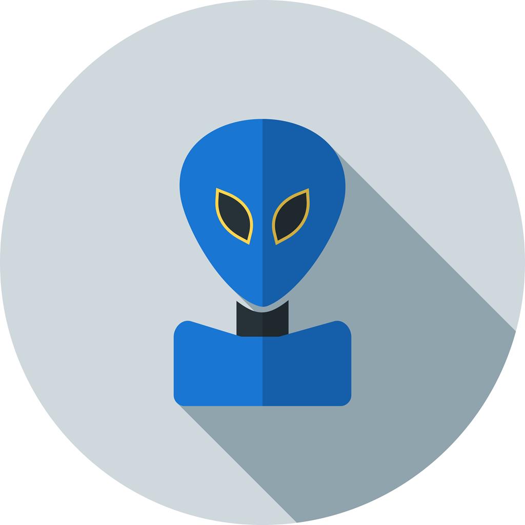 Alien Face Flat Shadowed Icon