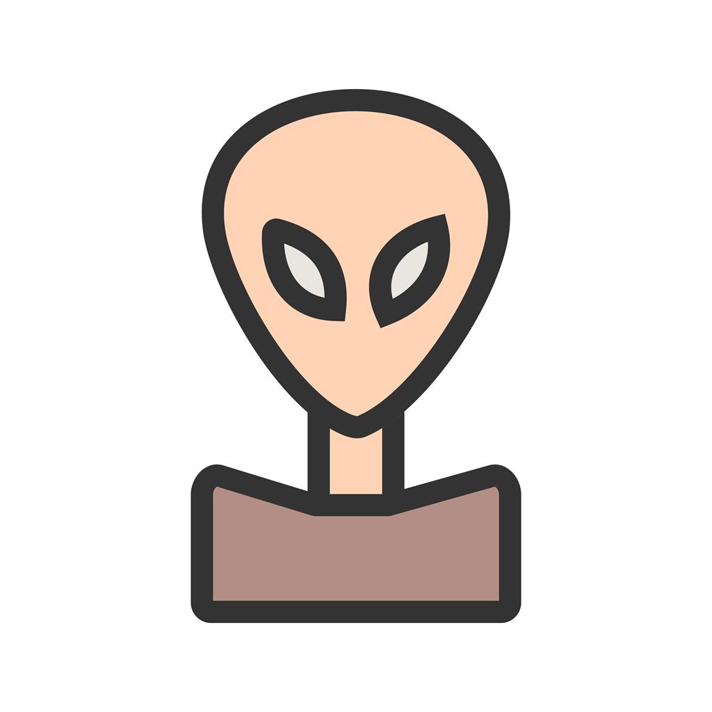 Alien Face Line Filled Icon