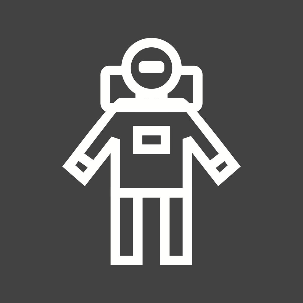 Space Man I Line Inverted Icon