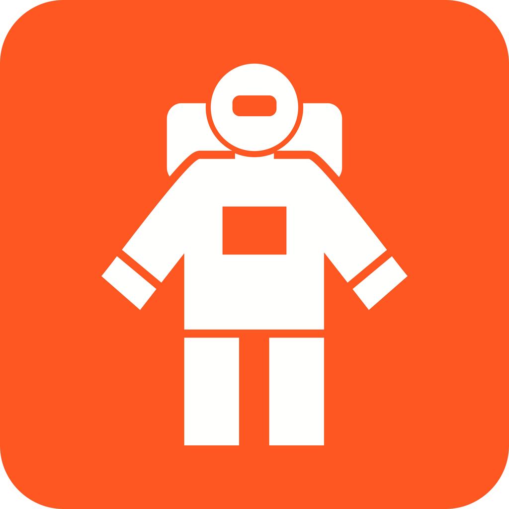 Space Man I Flat Round Corner Icon