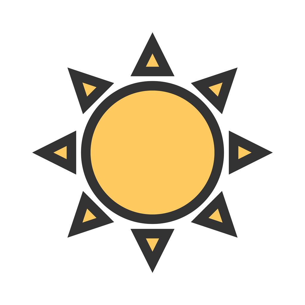Sun Line Filled Icon
