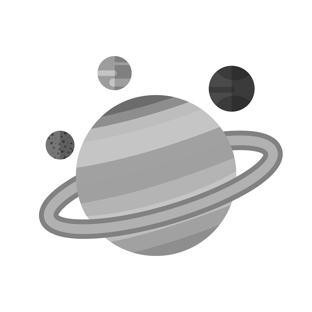 Saturn Greyscale Icon