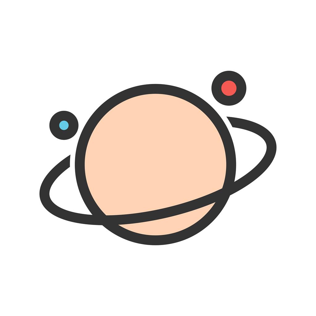 Saturn Line Filled Icon