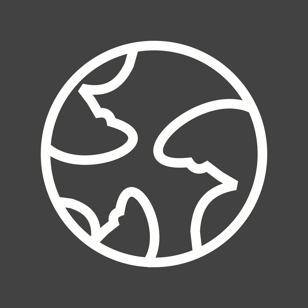Earth Line Inverted Icon