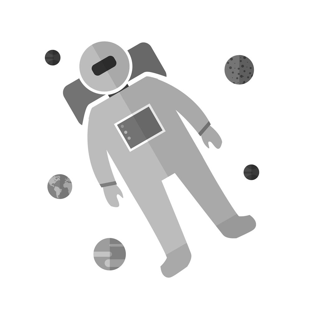 Space Man II Greyscale Icon