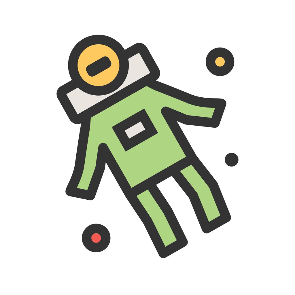 Space Man II Line Filled Icon