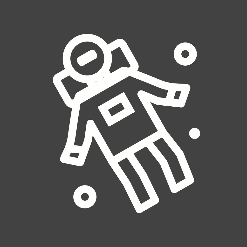 Space Man II Line Inverted Icon