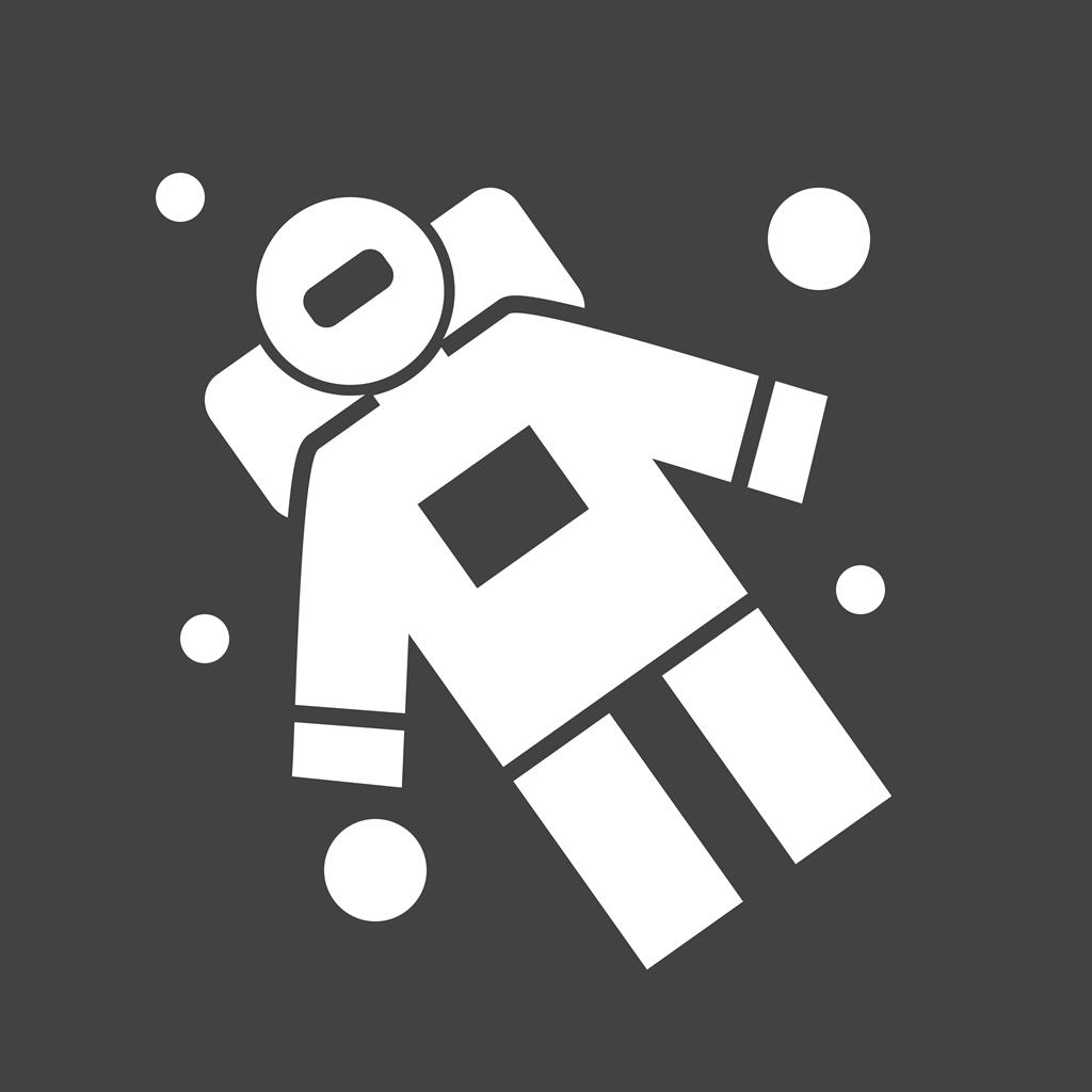 Space Man II Glyph Inverted Icon
