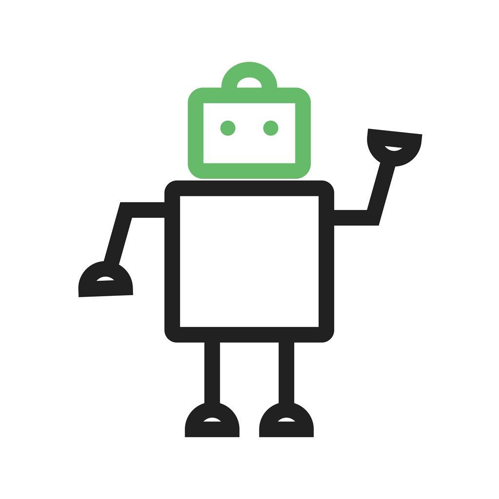 Robot II Line Green Black Icon