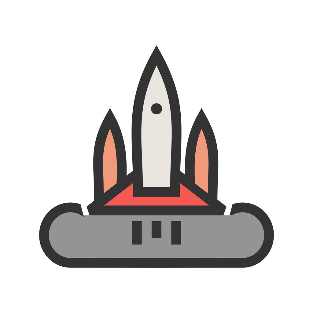 Rocket Launched Line Filled Icon