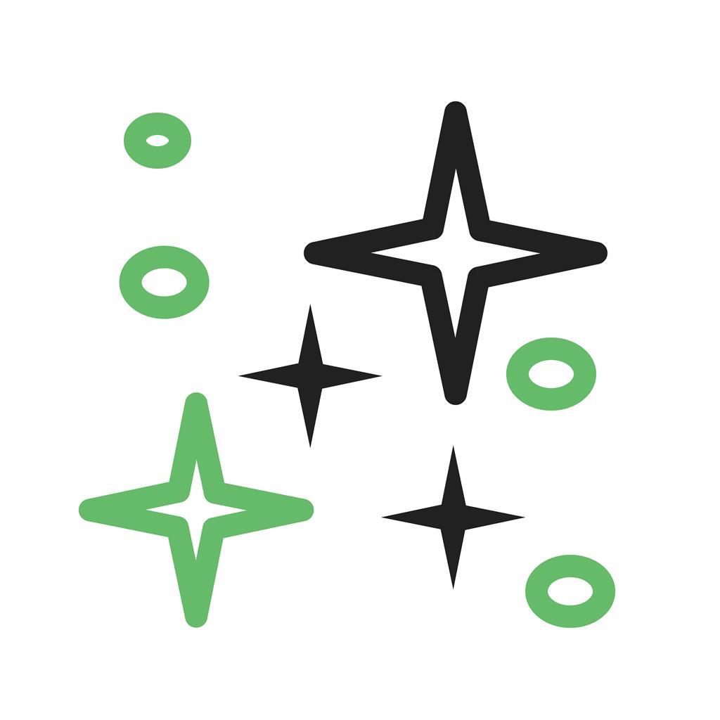 Stars II Line Green Black Icon