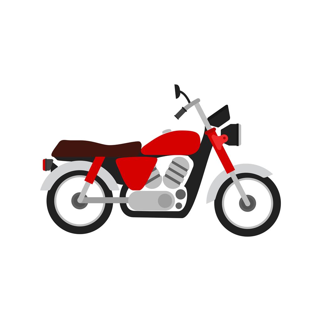 Motorcycle Flat Multicolor Icon - IconBunny