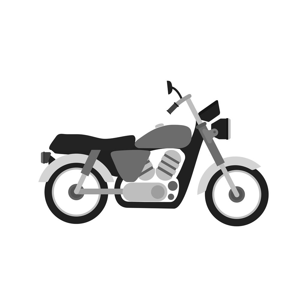 Motorcycle Greyscale Icon - IconBunny
