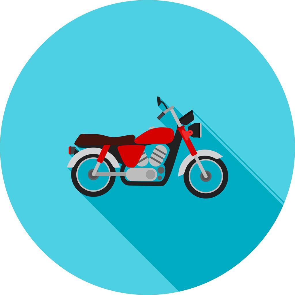 Motorcycle Flat Shadowed Icon - IconBunny