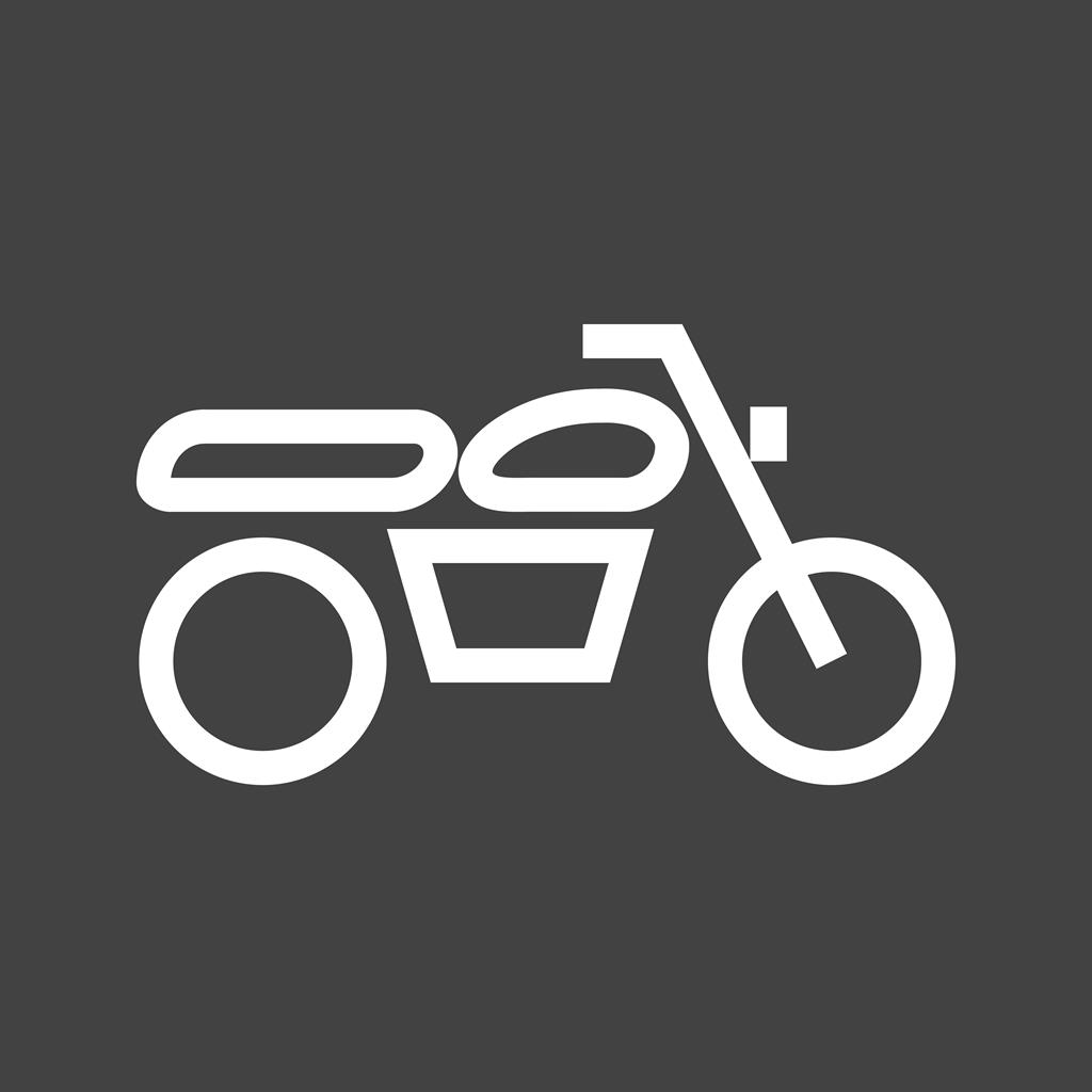 Motorcycle Line Inverted Icon - IconBunny