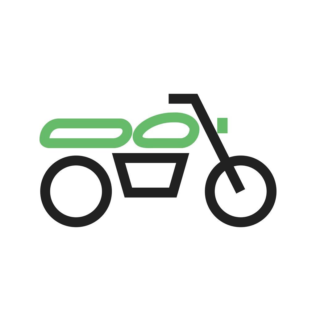 Motorcycle Line Green Black Icon - IconBunny
