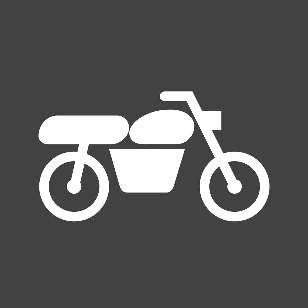 Motorcycle Glyph Inverted Icon - IconBunny