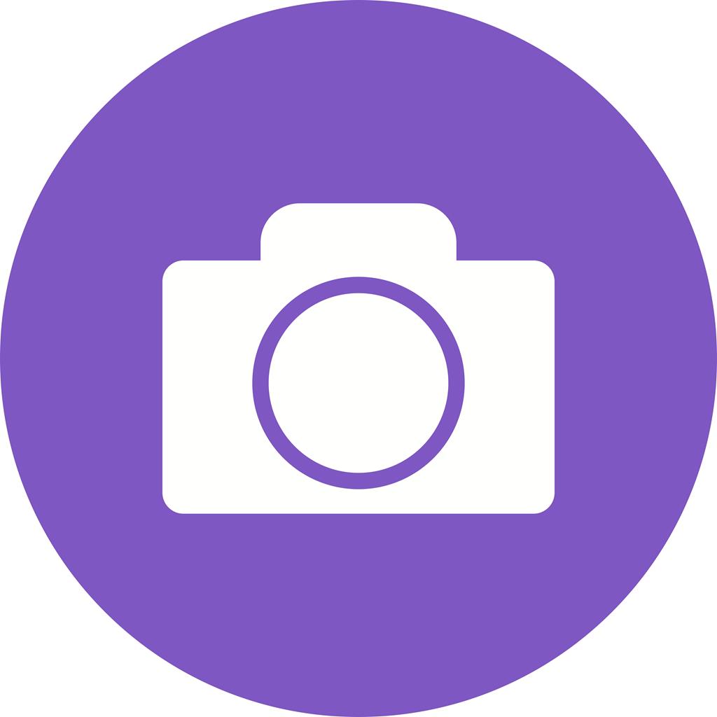 Camera II Flat Round Icon - IconBunny