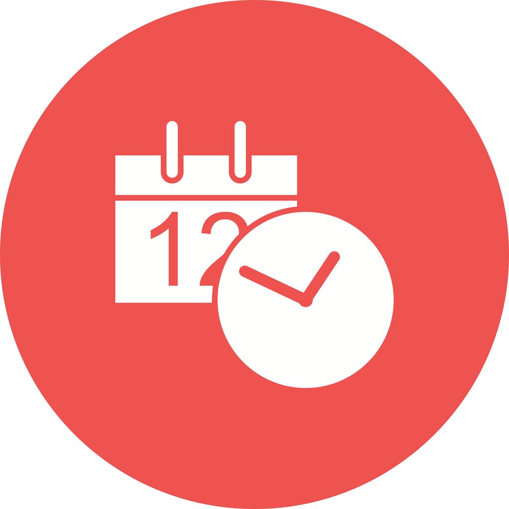 Date & time Flat Round Icon - IconBunny