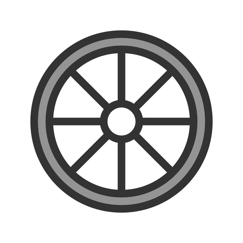 Wheel Line Filled Icon - IconBunny