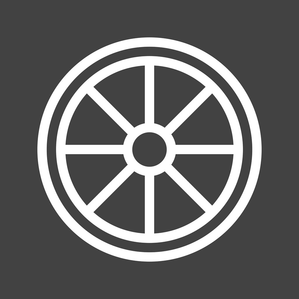 Wheel Line Inverted Icon - IconBunny