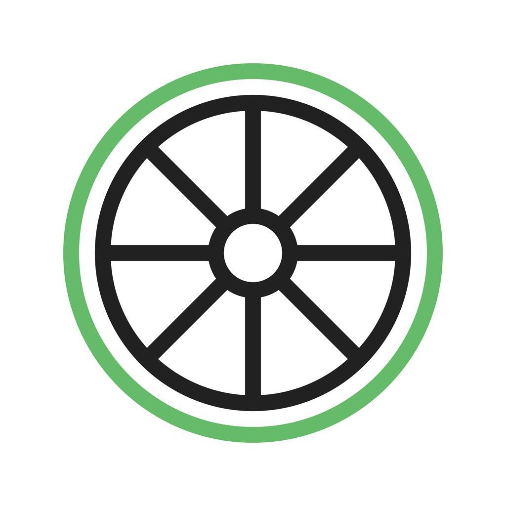 Wheel Line Green Black Icon - IconBunny