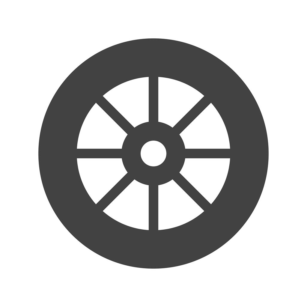 Wheel Glyph Icon - IconBunny