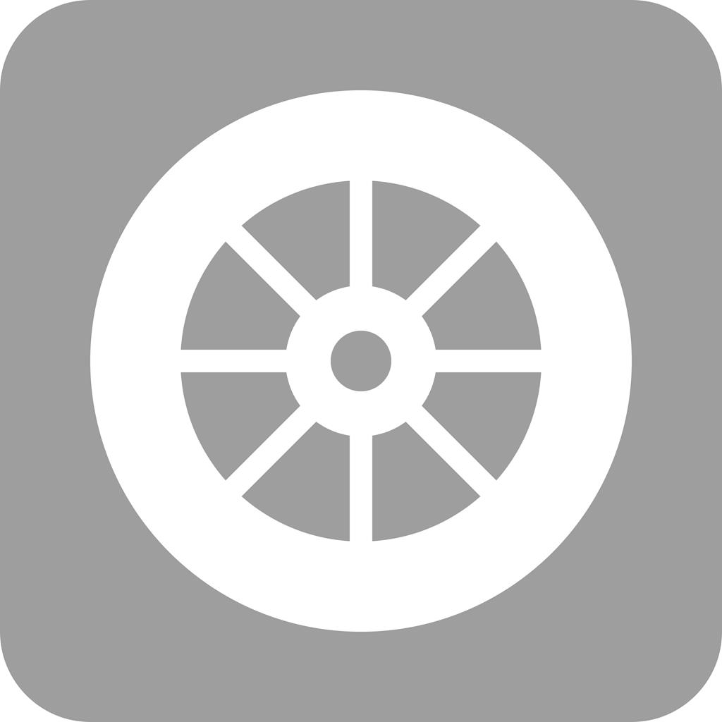 Wheel Flat Round Corner Icon - IconBunny