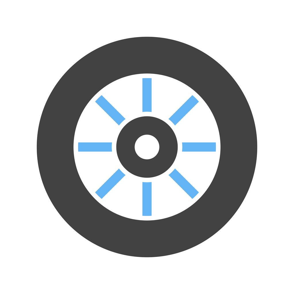 Wheel Blue Black Icon - IconBunny
