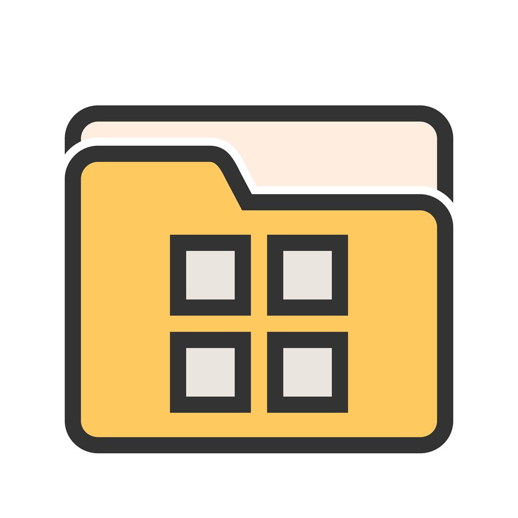 File Manager Line Filled Icon - IconBunny