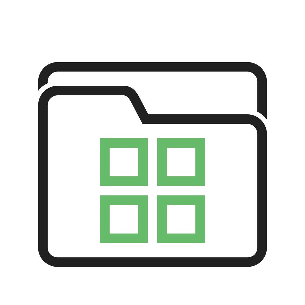 File Manager Line Green Black Icon - IconBunny