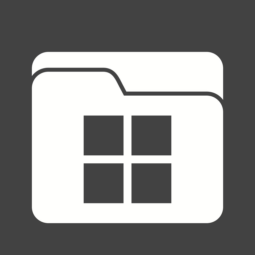 File Manager Glyph Inverted Icon - IconBunny