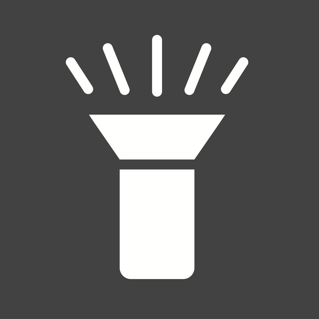 Flashlight Glyph Inverted Icon - IconBunny