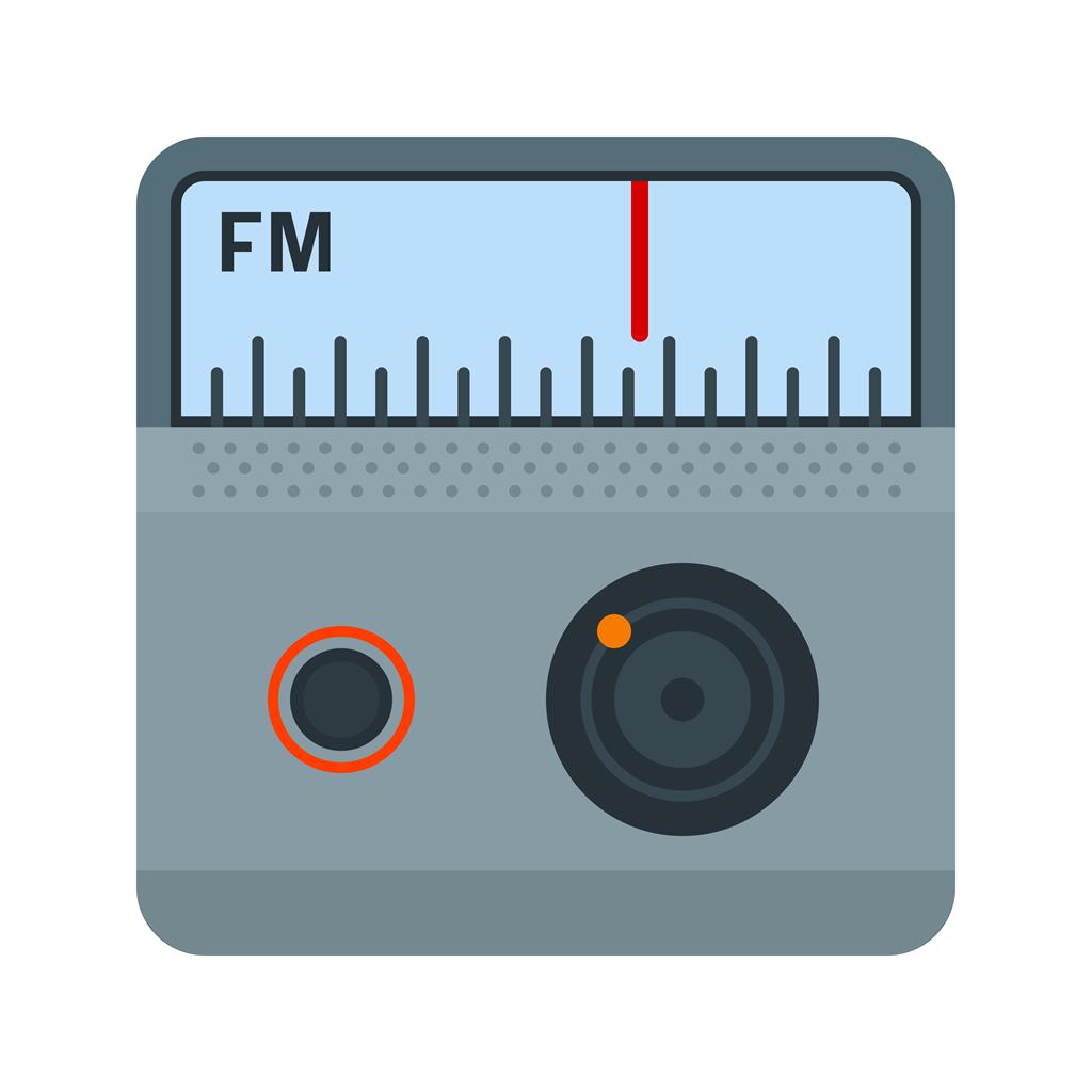 FM Radio Flat Multicolor Icon - IconBunny