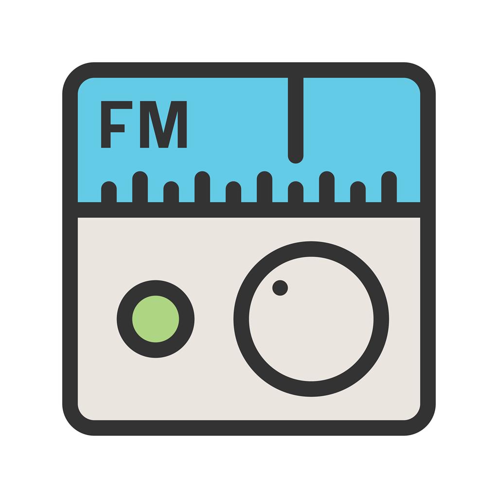 FM Radio Line Filled Icon - IconBunny