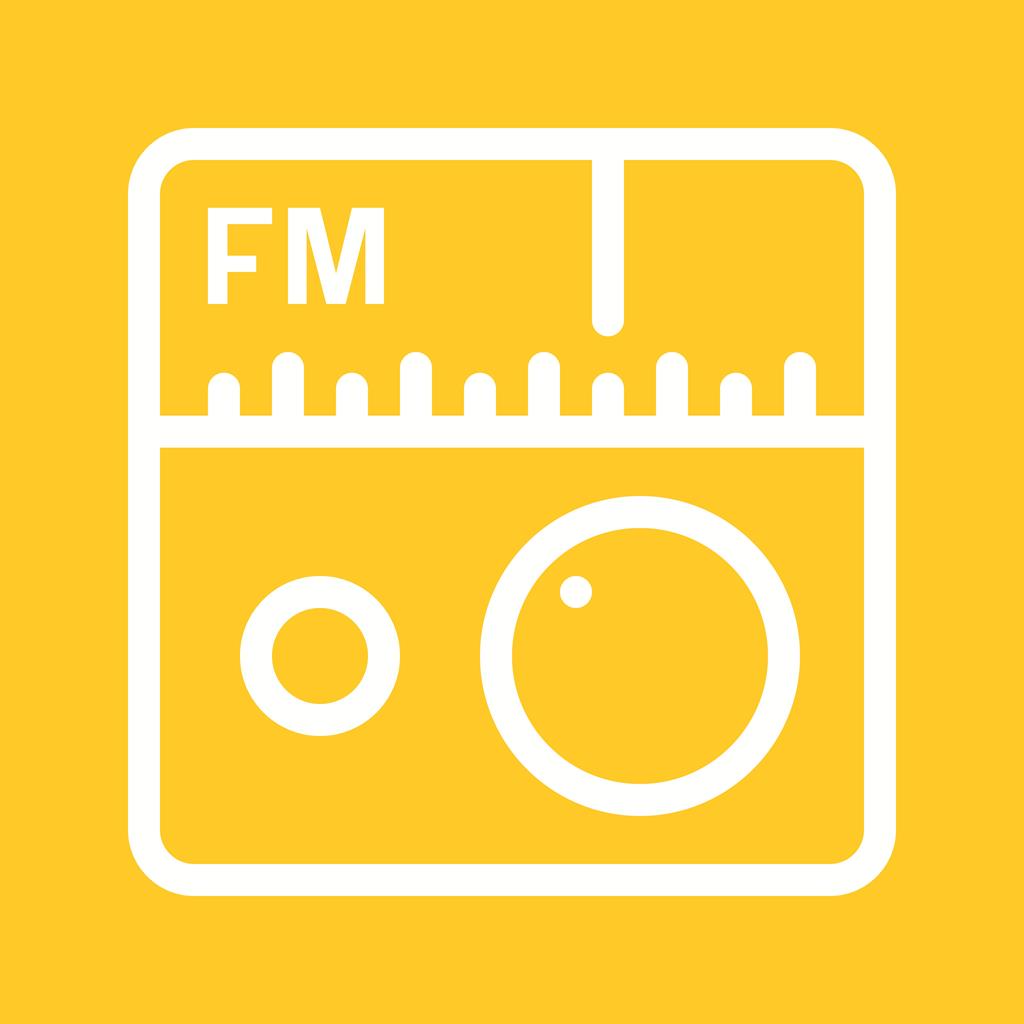 FM Radio Line Multicolor B/G Icon - IconBunny