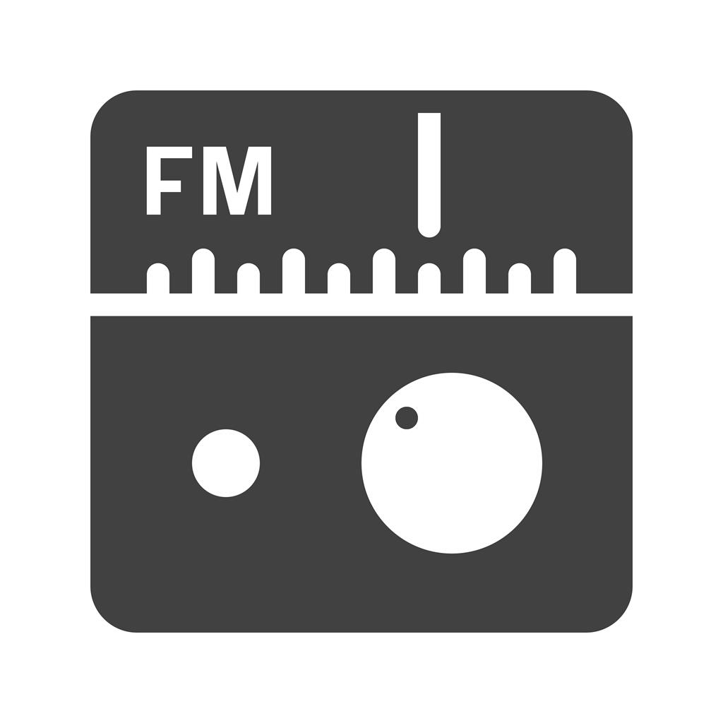 FM Radio Glyph Icon - IconBunny