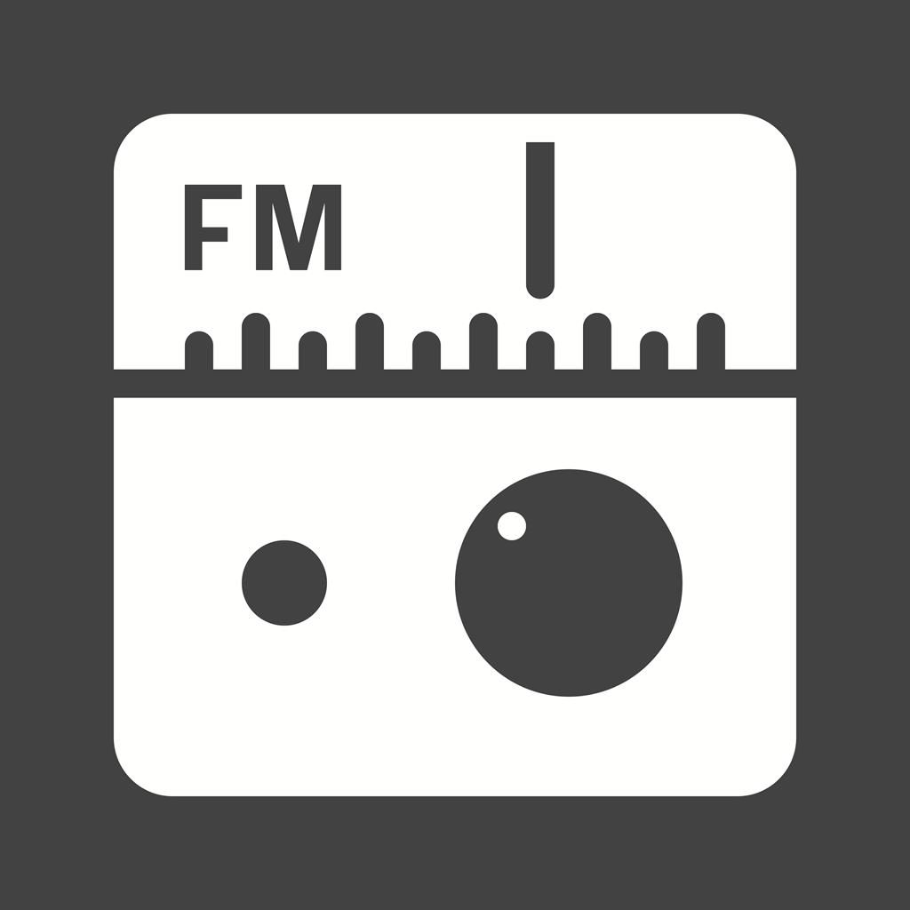 FM Radio Glyph Inverted Icon - IconBunny