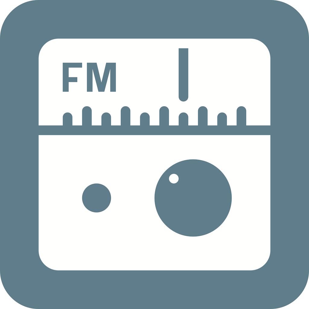 FM Radio Flat Round Corner Icon - IconBunny